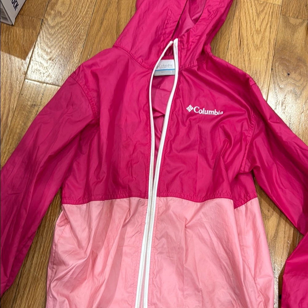 Columbia Kids Two-Tone Pink Raincoat Sz. S (8)